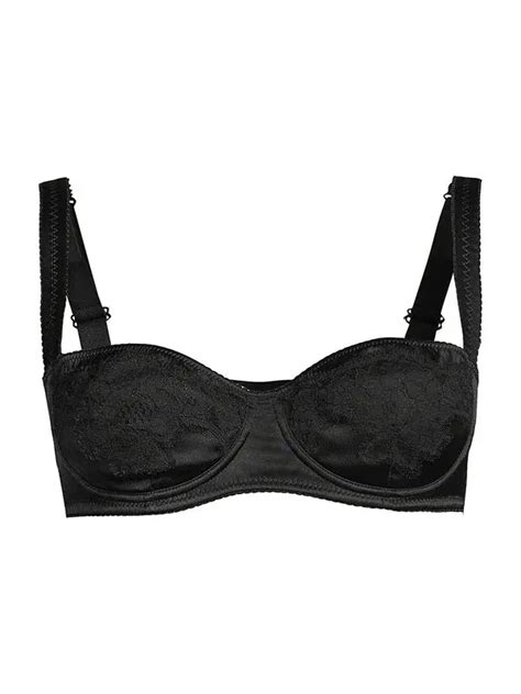 Shop DOLCE&GABBANA Silk & Lace Balconnette Bra .